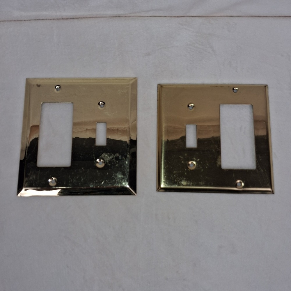 Brass Tone Light Switch Wall Plate Covers Lot of 2 Metal Decorative Home‎ Decor